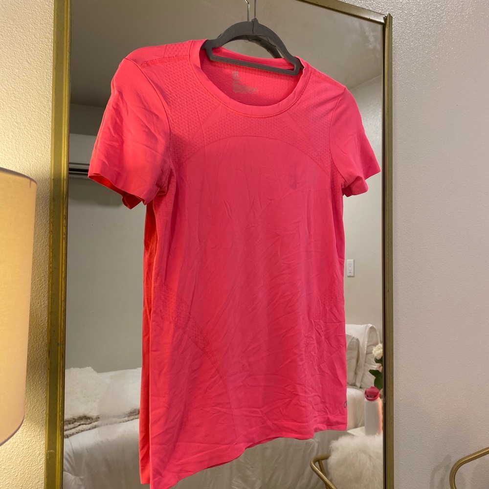 Gap Short Sleeve Neon Pink Activewear Top